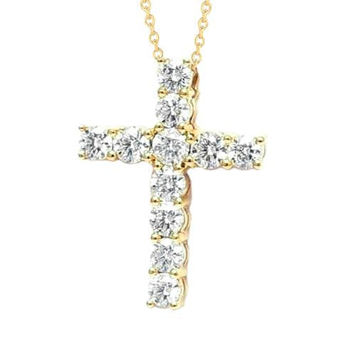 Pendente redondo de diamante de 3.50 quilates e ouro amarelo 14K joias - harrychadent.pt