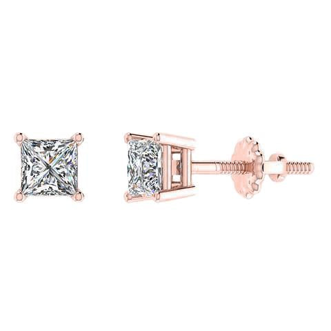 Conjunto de pontas de 3.40 quilates de diamantes femininos brincos de cravo rosa ouro 14K - harrychadent.pt