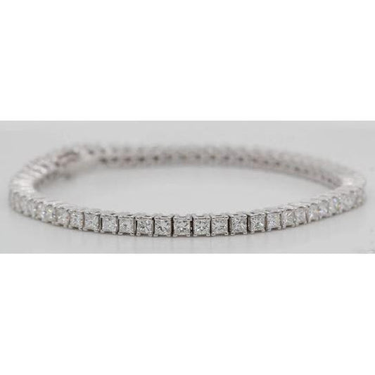 Prong Set 9 quilates Princess Diamonds tênis pulseira de ouro branco - harrychadent.pt