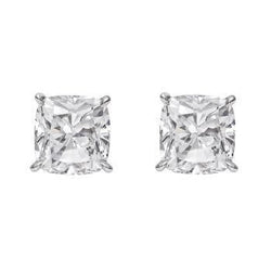 Prong Set Cushion Cut 3 Ct Diamonds Ladies Studs Earring White Gold