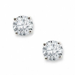 Prong Set Diamond 3 Carats Stud Earrings White Gold Jewelry