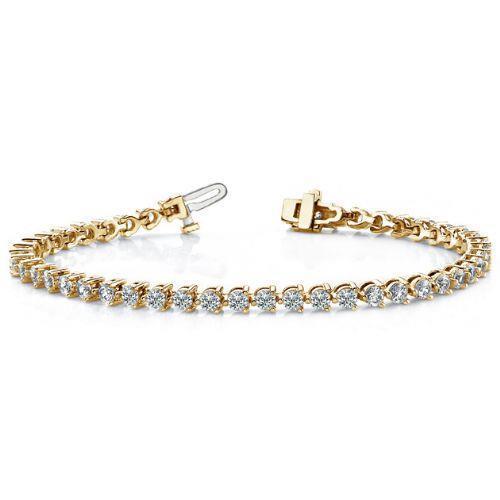 Conjunto de pinos com corte redondo 4.20 ct pulseira de diamante amarelo ouro - harrychadent.pt