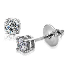 Prong Set Sparkling 1.80 Ct Diamonds Studs Earrings White Gold 14K