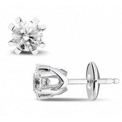 Prong Set Sparkling 3.20 Ct Round Cut Diamonds Women Studs Earrings
