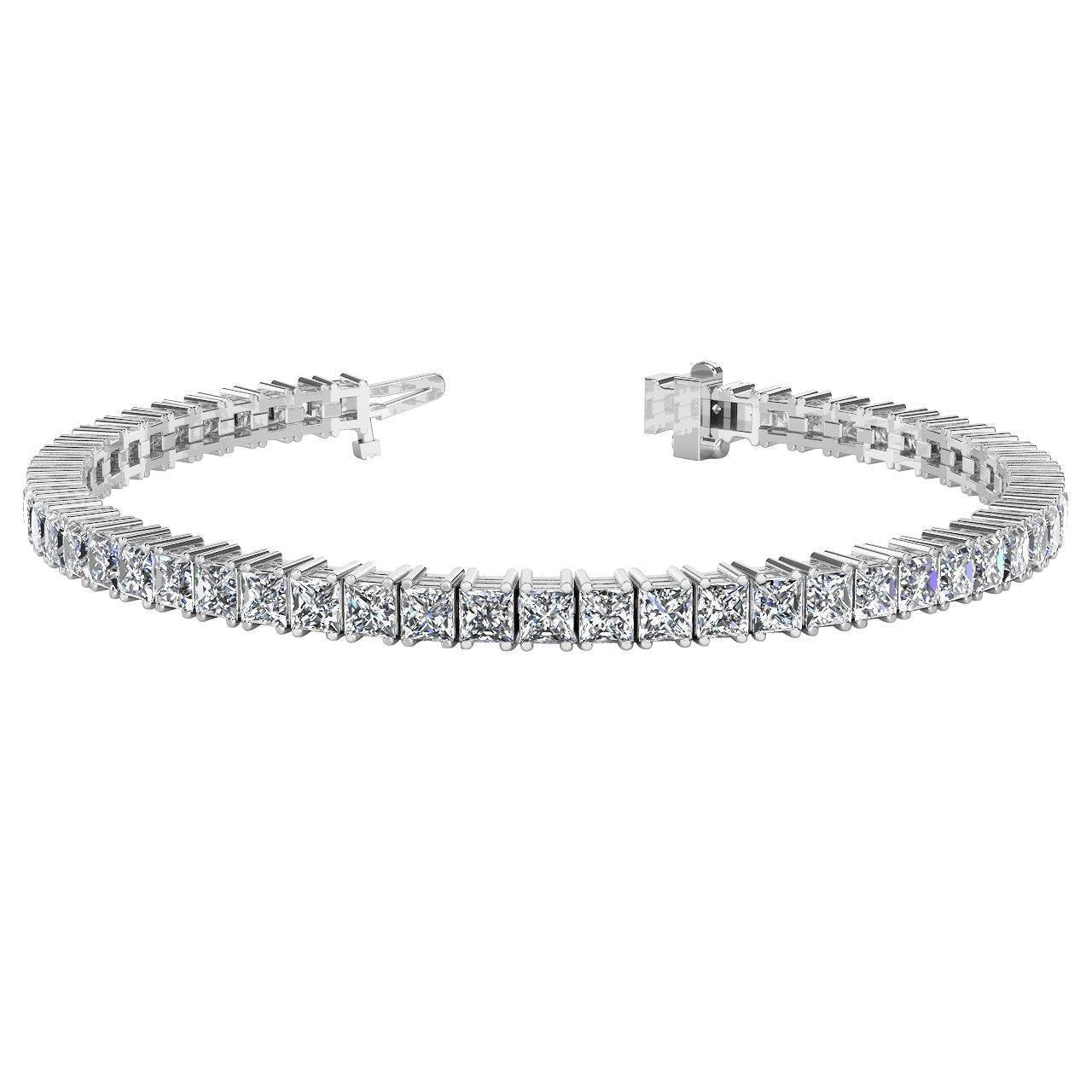 Pulseira de Tênis Princesa com Diamante Definido em Ouro Branco 11 quilates - harrychadent.pt