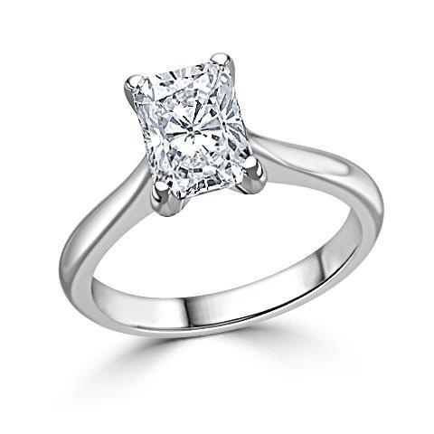 Radiant Cut Solitaire com diamante de 2.75 ct anel de aniversário em ouro branco 14K - harrychadent.pt