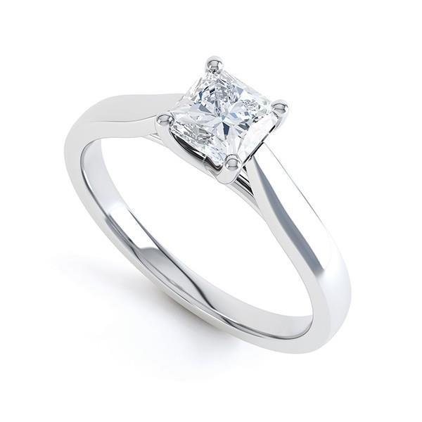 Radiant Cut Solitaire 1.10 quilates de diamante anel de casamento em ouro branco 14K - harrychadent.pt