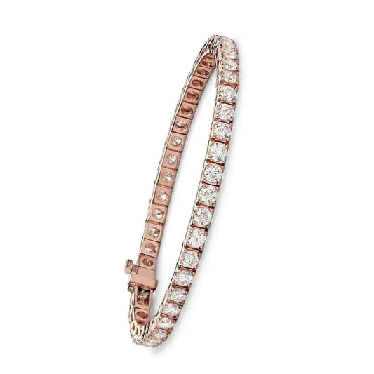 Ouro Rosa Pulseira de Diamante
