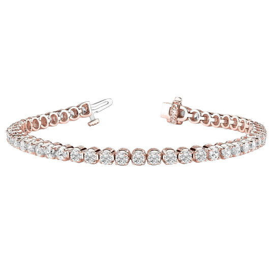 Pulseira feminina de tênis em ouro rosa 7.50 quilates - harrychadent.pt
