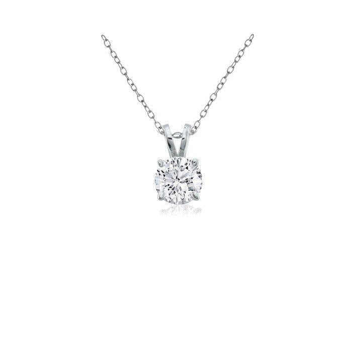 Colar de pingente de diamante redondo de 1.5 quilates em ouro branco 14K - harrychadent.pt