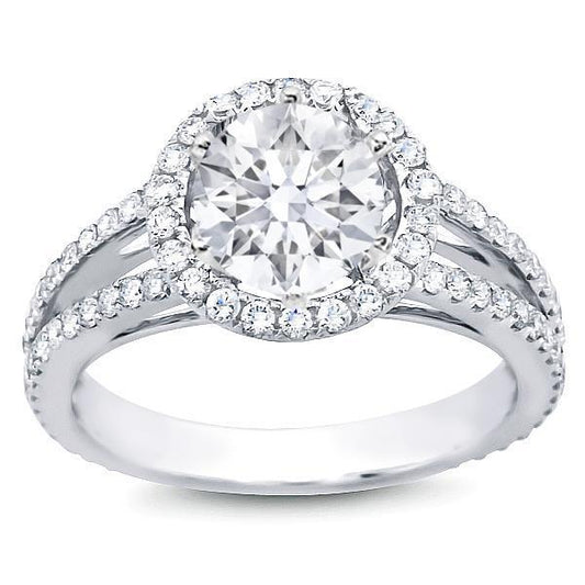 Diamante redondo de 2.75 quilates Halo Ring em ouro branco - harrychadent.pt