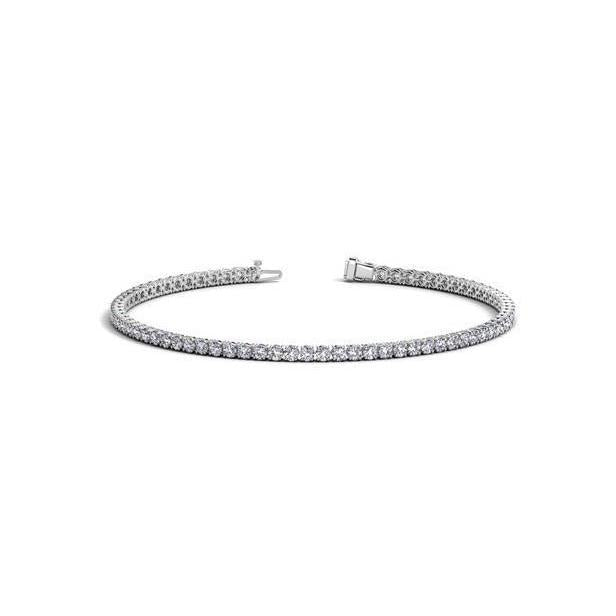 Bracelete redondo brilhante de corte 3.50 quilates de diamantes tênis branco ouro - harrychadent.pt