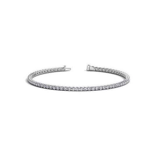 Bracelete redondo brilhante de corte 3.50 quilates de diamantes tênis branco ouro - harrychadent.pt