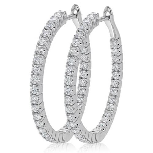 Brincos Lady Hoop com lapidação brilhante redondo 4.90 quilates e diamantes ouro 14K - harrychadent.pt