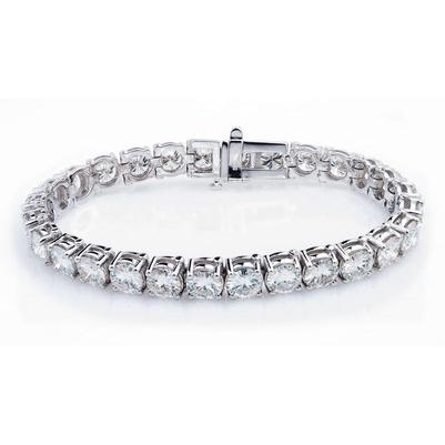 Pulseira redonda de diamante com corte brilhante 12 quilates. ouro branco 14K - harrychadent.pt