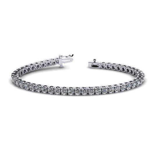 Pulseira redonda de diamante com corte brilhante e ouro branco 7.50 quilates em ouro branco 14K - harrychadent.pt