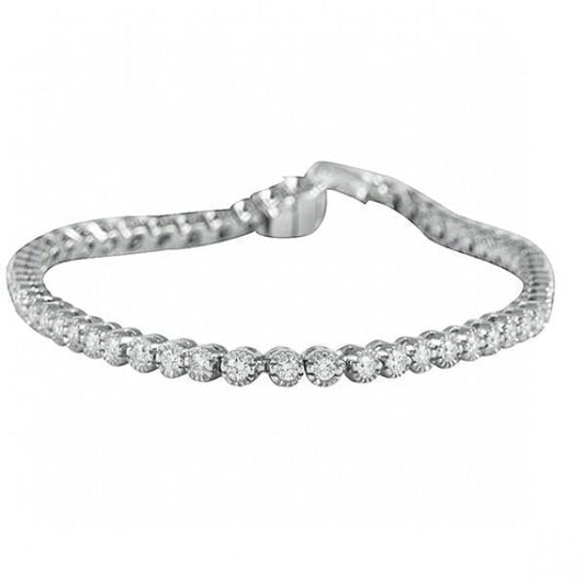 Bracelete de tênis redondo brilhante com corte brilhante de 5 ct WG 14K - harrychadent.pt