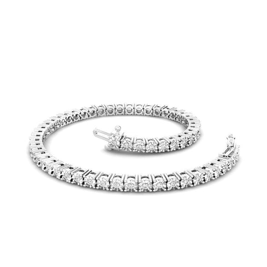 Pulseira redonda brilhante de diamante com corte brilhante ouro maciço branco 3 ct - harrychadent.pt