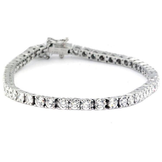 Pulseira redonda brilhante de tênis de diamante em ouro branco 14K 6.60 ct - harrychadent.pt