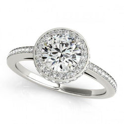 Round Brilliant Diamond Halo Engagement Ring 2.60 Carat White Gold 14K