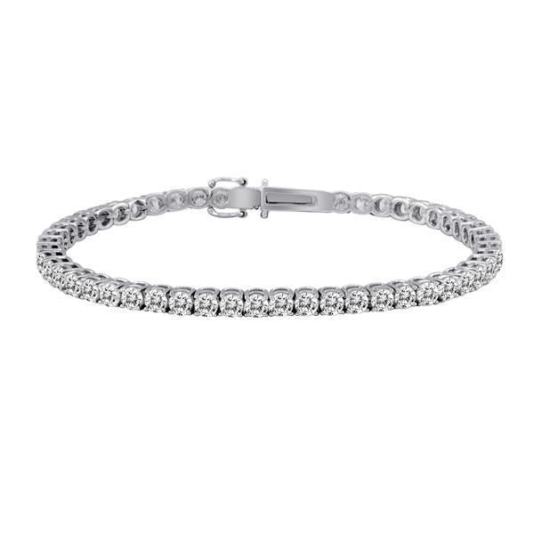 Bracelete de tênis de diamante brilhante redondo 5 quilates e ouro branco 14K - harrychadent.pt