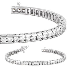 Round Channel Diamond Tennis Bracelet Solid Gold Jewelry 8.55 Ct