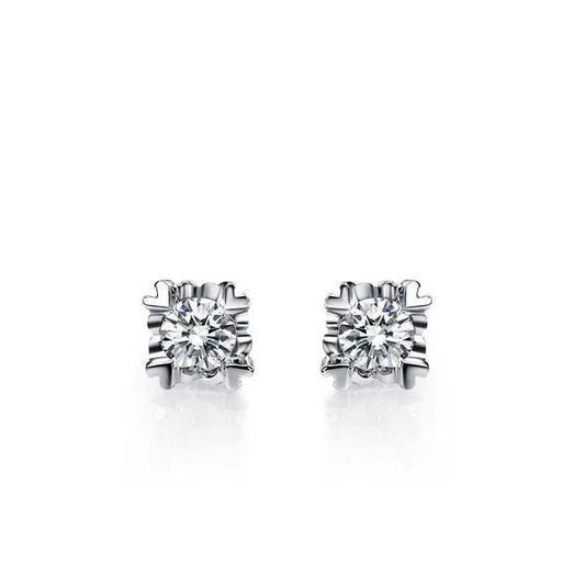 Brincos de ouro branco 14K com corte redondo de 1.50 quilates e diamantes - harrychadent.pt