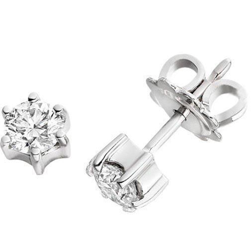 Orecchini Lady Studs in oro bianco con diamanti taglio rotondo 3.00 carati - harrychadent.pt