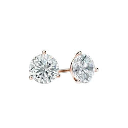 Round Cut 4.50 Carats Diamonds Studs Earrings Rose Gold 14K