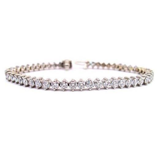 Bracelete de tênis de diamantes de corte redondo de 5.00 quilates WG 14K - harrychadent.pt