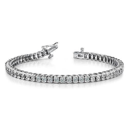 Pulseira de tênis de 5 quilates de diamantes de corte redondo em ouro branco 14K - harrychadent.pt