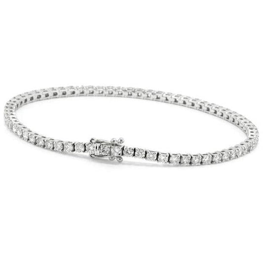 Bracelete de tênis feminino de diamante de corte redondo 5.40 ct em ouro branco - harrychadent.pt