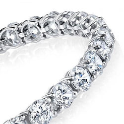 Round Cut 6 Carats Sparkling Diamond Tennis Bracelet White Gold 14K