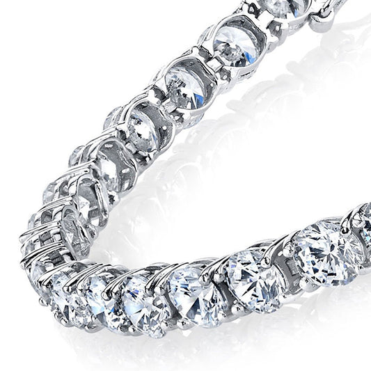 Round Cut 6 Carats Sparkling Diamond Tennis Bracelet White Gold 14K