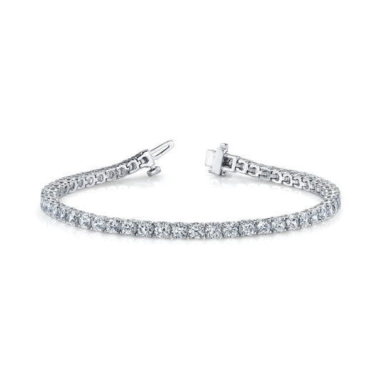 Pulseira de tênis de diamantes de corte redondo 7.50 quilates WG 14K nova - harrychadent.pt