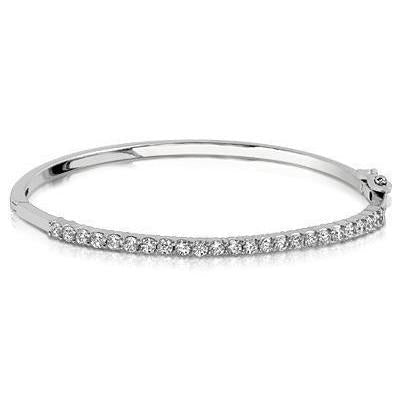 Pulseira de diamante com corte redondo 2,40 quilates e ouro branco 14K - harrychadent.pt