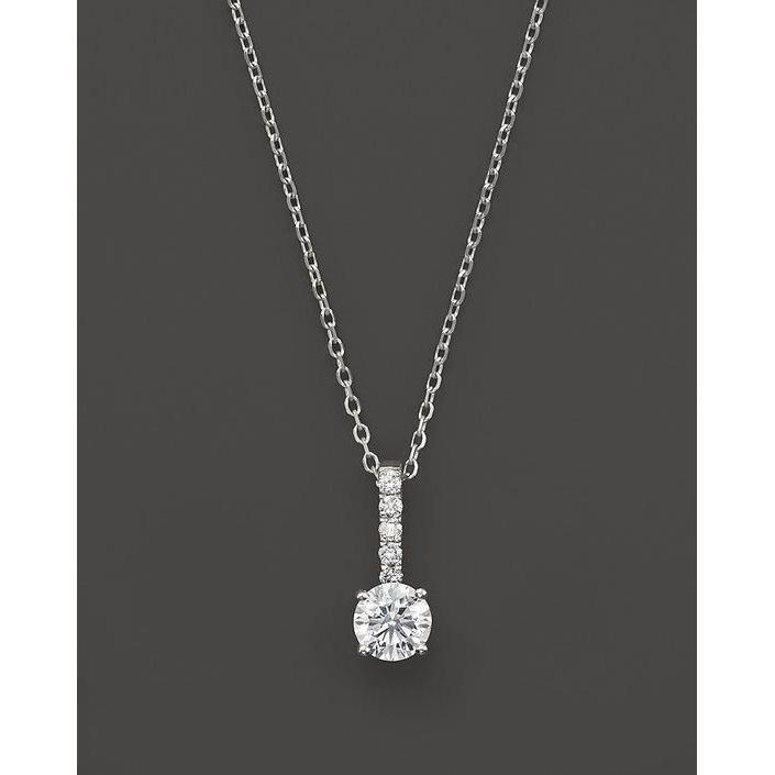 Pingente redondo feminino de diamante com corte redondo 5.50 quilates e ouro branco - harrychadent.pt