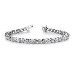 Round Cut Diamond Tennis Bracelet Jewelry White Gold 14K 14.44 Carats