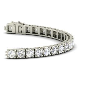Pulseira de tênis de diamante com corte redondo e joias de ouro branco sólido 6 ct - harrychadent.pt