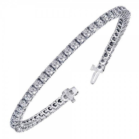 Pulseira de tênis de diamante com corte redondo e joias de ouro branco 8.10 quilates - harrychadent.pt