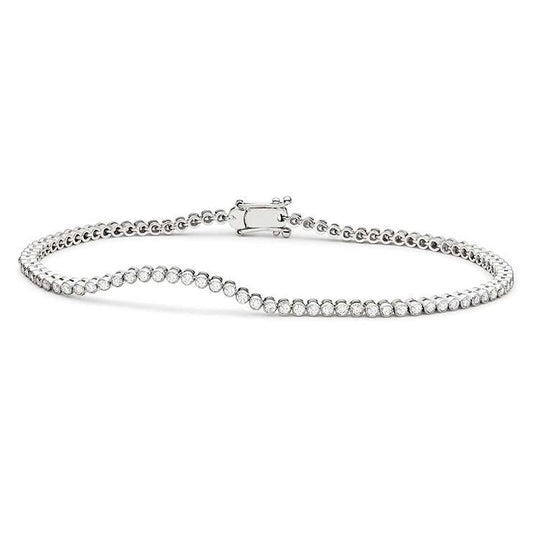 Pulseira de tênis de diamante com corte redondo feminino joias de ouro 2.40 quilates - harrychadent.pt