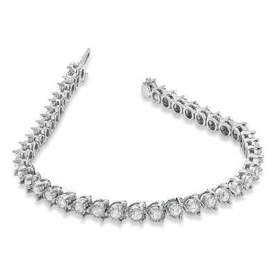 Pulseira de tênis com craveira de pontas de diamantes de lapidação redonda em ouro branco 10.50 ct - harrychadent.pt