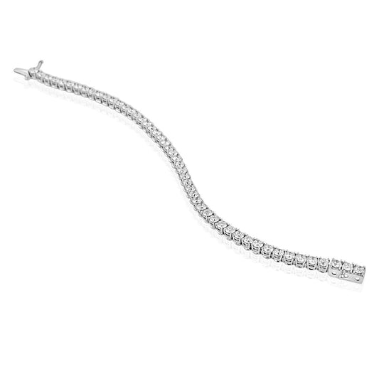 Bracelete de tênis feminino de diamante de corte redondo pequeno 2.50 quilates em ouro branco - harrychadent.pt