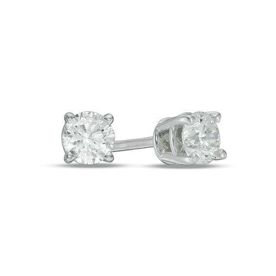 Brincos de cravos de diamante de corte redondo brilhante 2.00 quilates Wg 14K - harrychadent.pt