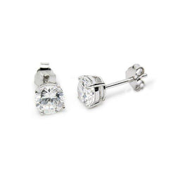 Round Cut Sparkling 3.50 Carats Diamonds Studs Earrings White Gold