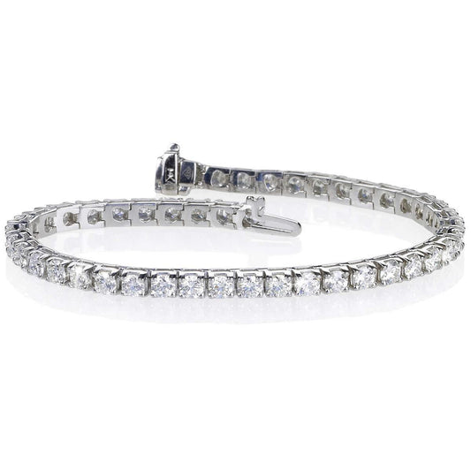 Pulseira de diamantes brilhantes de corte redondo WG 14K 7.65 quilates - harrychadent.pt