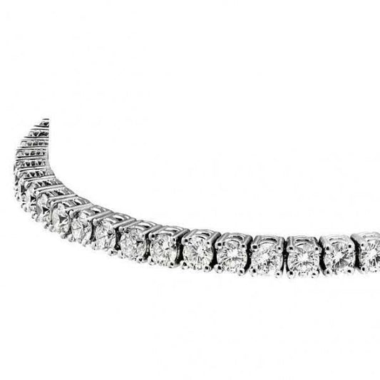 Pulseira de tênis de corte redondo de diamantes ouro branco 14K 6 quilates - harrychadent.pt