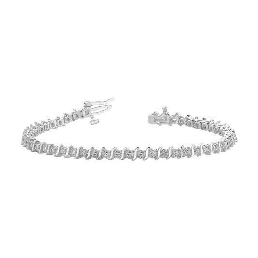 Bracelete redondo de corte redondo em ouro branco cintilante de 4.50 ct Diamonds - harrychadent.pt