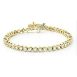 Round Diamond Basic Tennis Bracelet 8.28 Carats 14K Yellow Gold