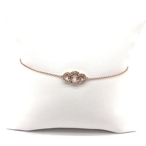 Pulseira de diamante redondo 0,30 joias de ouro rosa 14K - harrychadent.pt